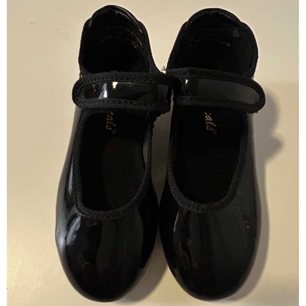 Theatricals Dance Kids Black Patent Mary Jane Tap Shoes T9050 Size 8.5M Used - Picture 8 of 9